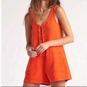 BILLABONG Lazy Waves Women’s‎ Romper Bright Red-Orange